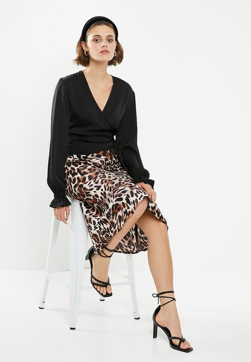 Superbalist - Silky wrap blouse - black