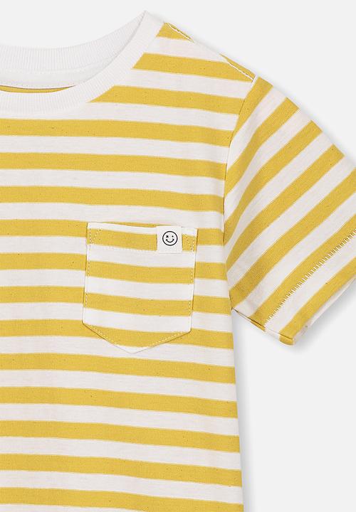 Cotton On - Core short sleeve tee - yellow & white 