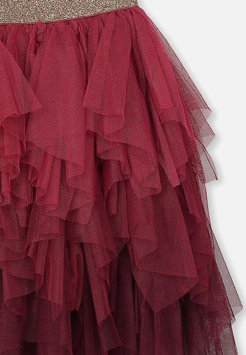 Cotton On - Tori tulle skirt - burgundy