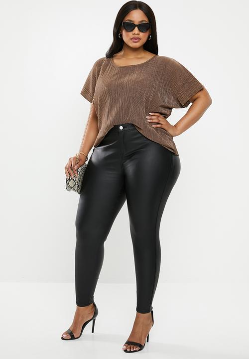 Missguided - Plus size vice coated denim skinny jeans - black