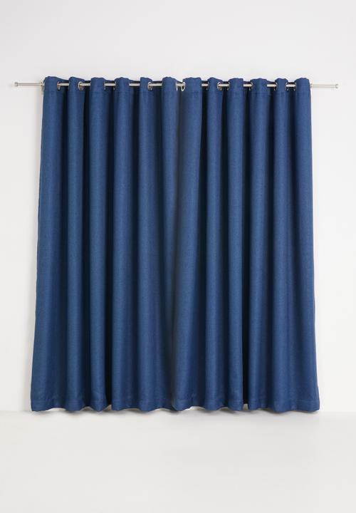 Sixth Floor - Self lined eyelet curtain - navy