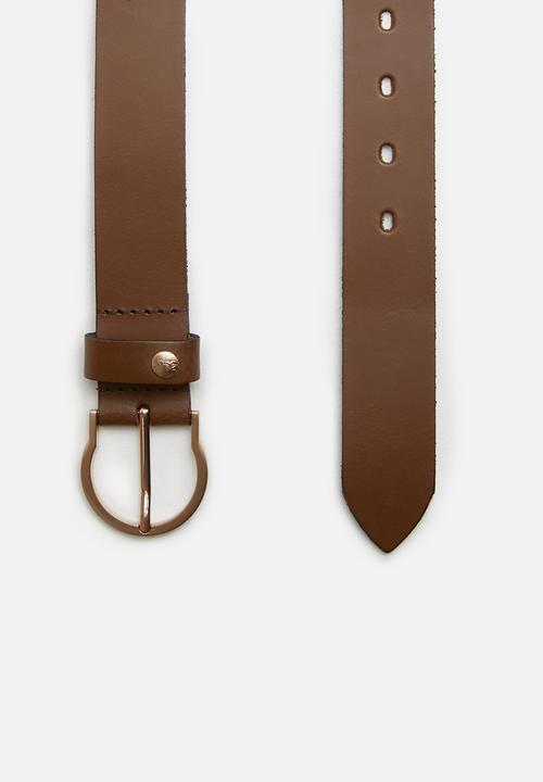 POLO - Elizabeth leather belt - brown