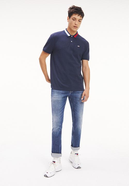 Tommy Hilfiger - Tommy jeans flag neck polo - navy
