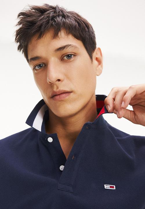 Tommy Hilfiger - Tommy jeans flag neck polo - navy