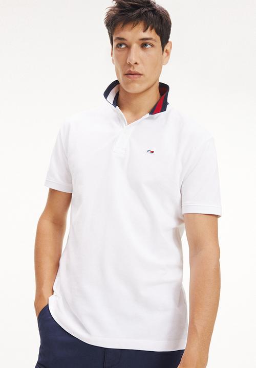 Tommy Hilfiger - Tommy jeans flag neck polo - white