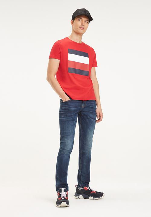 Tommy Hilfiger - Embossed box tee - red