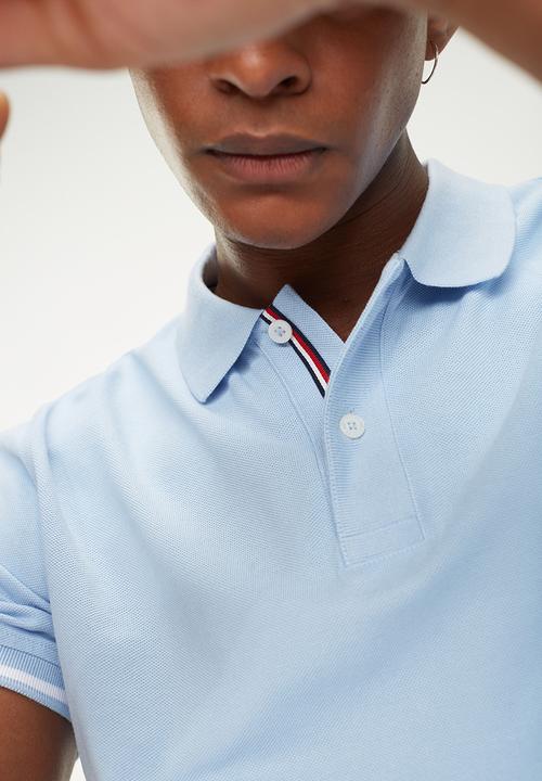 Tommy Hilfiger - Basic tipped regular polo - light blue