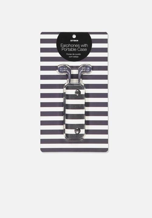 LOST - Earbuds with case - navy & white