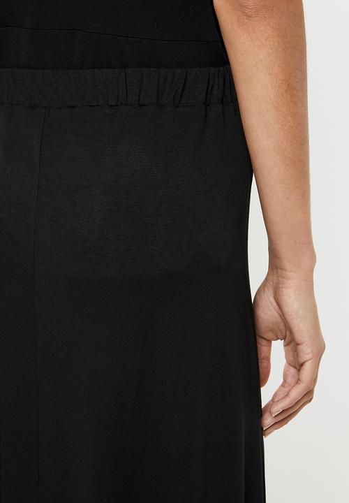 edit - Draw cord midi skirt - black