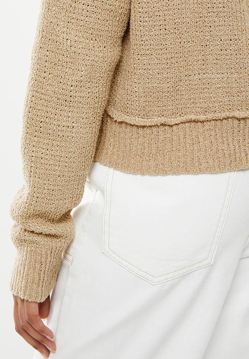 Cotton On - Sadie slouchy boucle v-neck - neutral