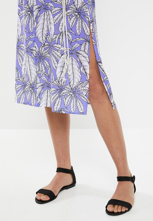 edit - Sleeveless slip dress with belt - multi 