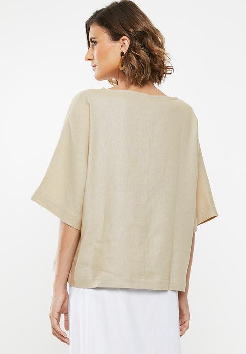 edit - Boxy linen top - neutral
