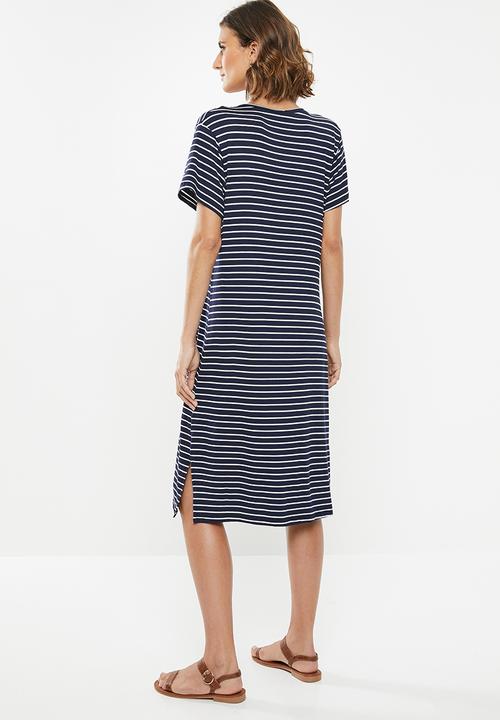 edit - T-shirt dress - navy & white