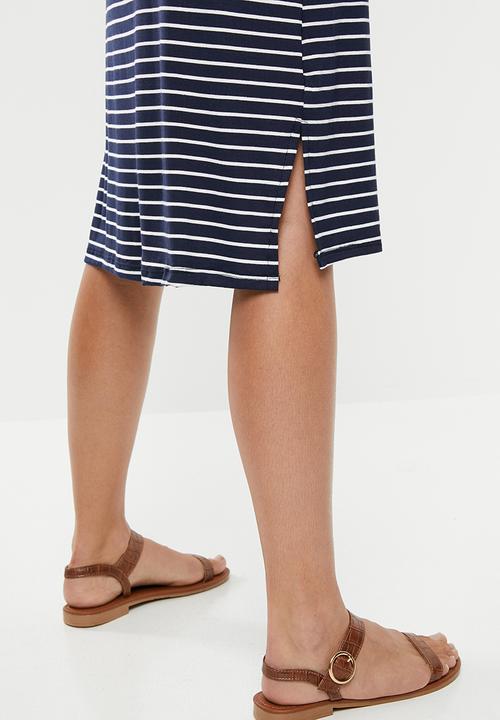 edit - T-shirt dress - navy & white