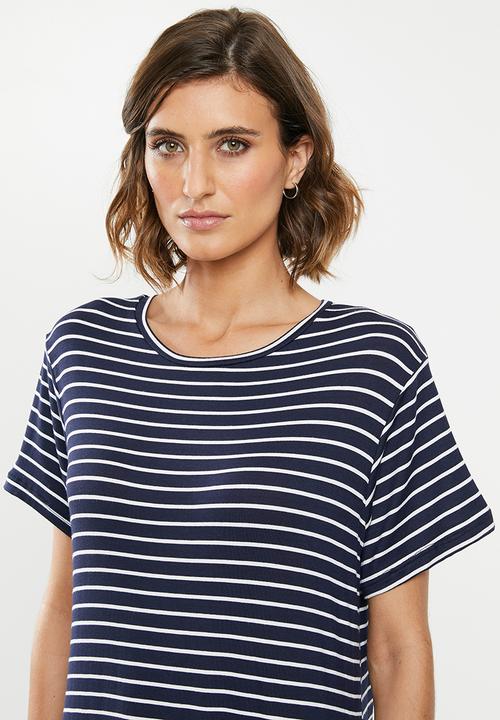 edit - T-shirt dress - navy & white
