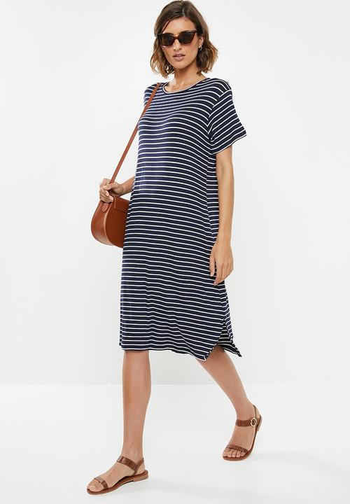 edit - T-shirt dress - navy & white
