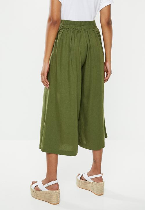 Cotton On - Luna button culotte - green