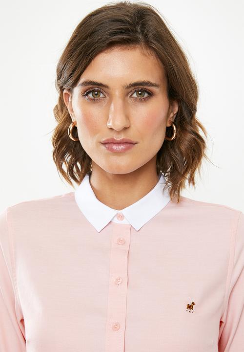 POLO - Sarah long sleeve oxford shirt - pink