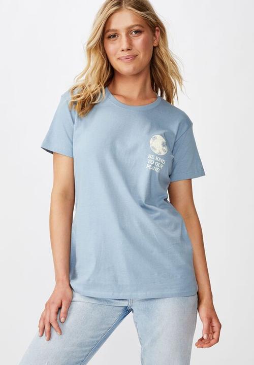 Cotton On - Classic arts T-shirt be kind - blue 