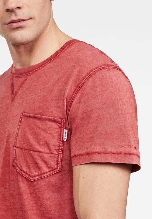 G-STAR - Muon pocket T-shirt - red