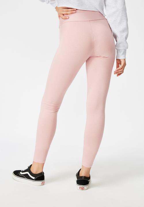 Cotton On - High waisted legging - pink
