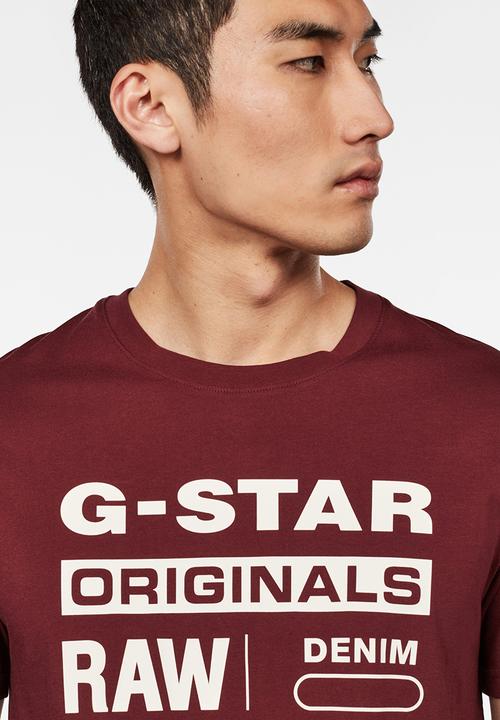 G-STAR - Graphic 8 r T-shirt - burgundy