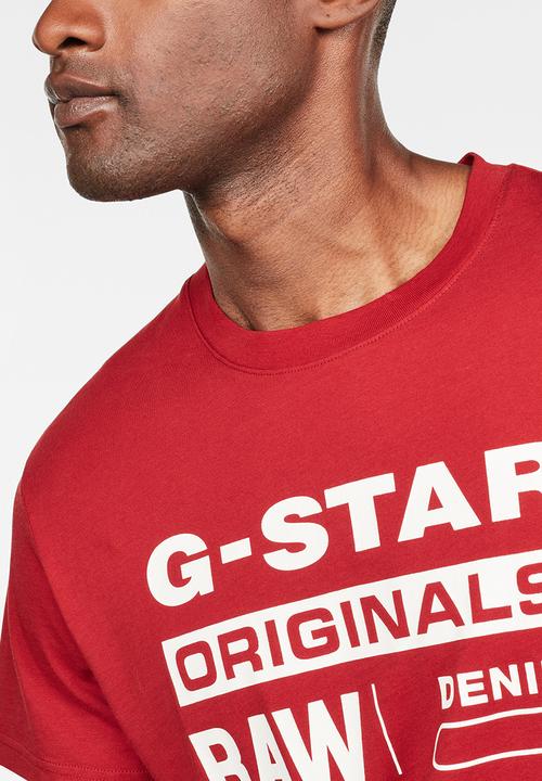 G-STAR - Graphic 8 r T-shirt - red