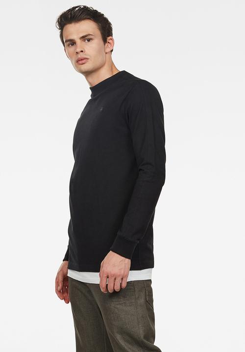 G-STAR - Korpaz mock r t long sleeve T-shirt - black