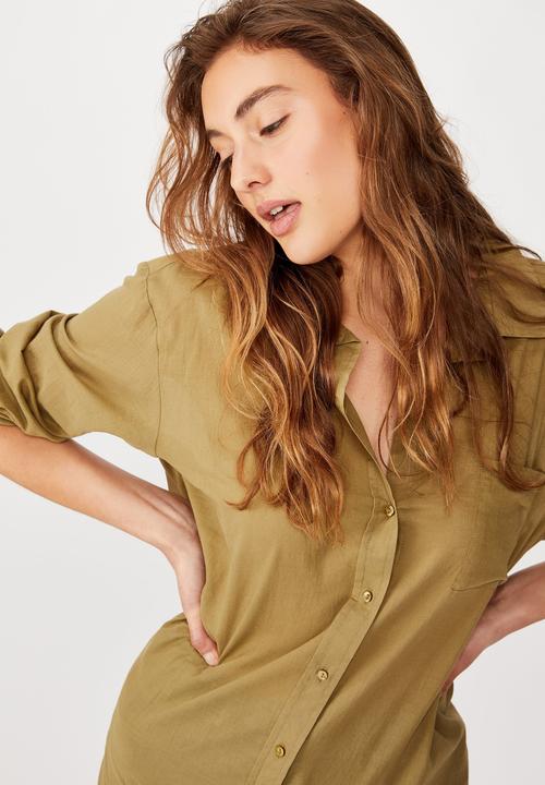 Cotton On - Savannah oversized resort shirt - green