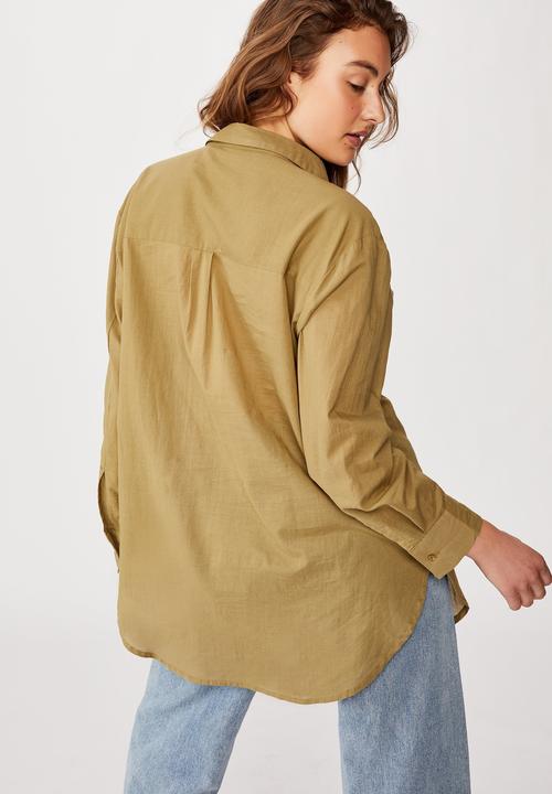 Cotton On - Savannah oversized resort shirt - green