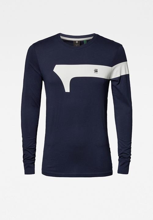 G-STAR - Graphic 13 slim long sleeve T-shirts - navy