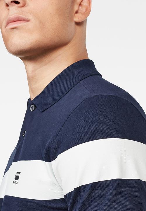 G-STAR - Graphic 13 slim short sleeve polo - navy