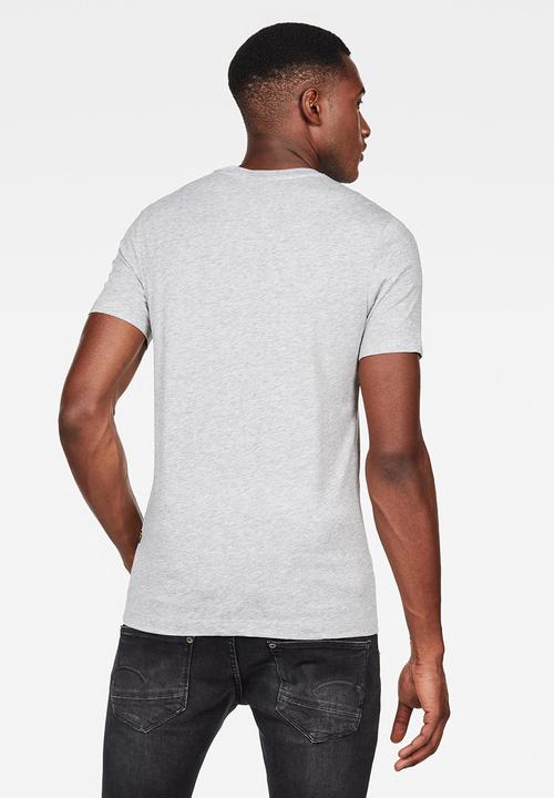 G-STAR - Slim logo circle T-shirt - grey