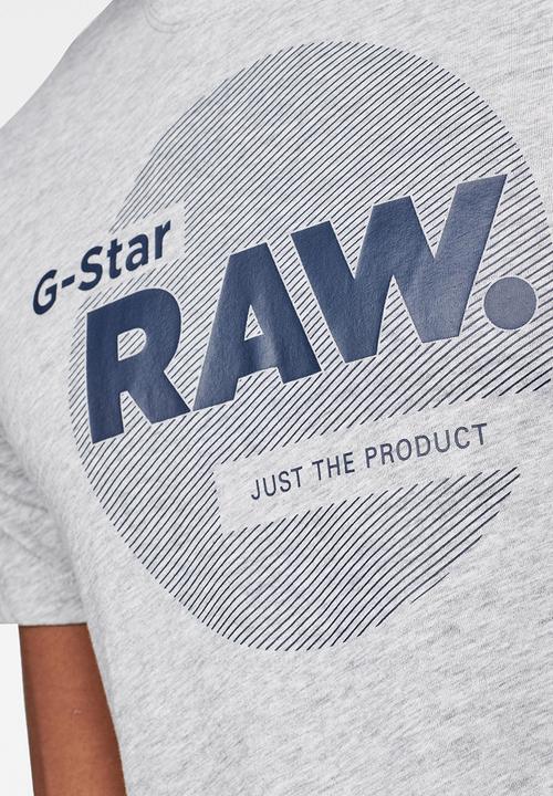 G-STAR - Slim logo circle T-shirt - grey
