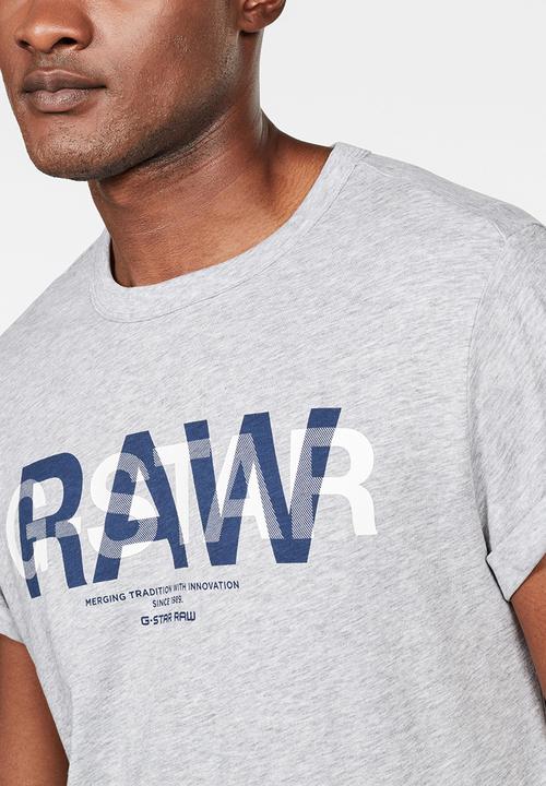 G-STAR - Straight logo double T-shirt - grey