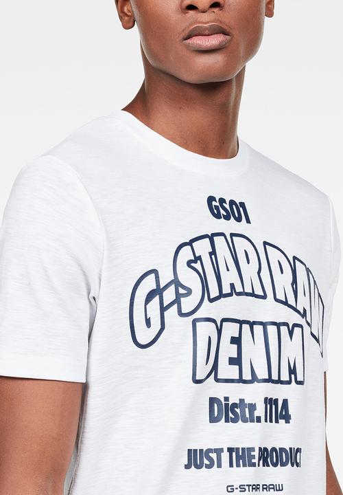 G-STAR - Slim logo T-shirt - white