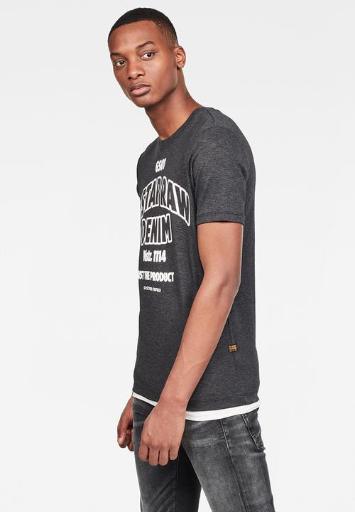 G-STAR - Slim logo T-shirt - black