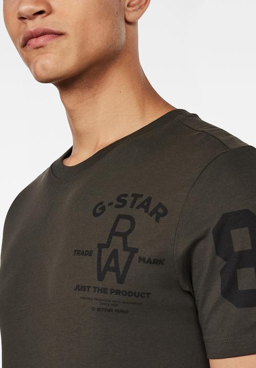 G-STAR - Slim logo T-shirt  - grey