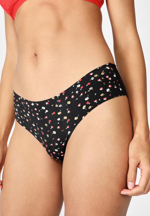 Cotton On - Lily lace brasiliano briefs - black