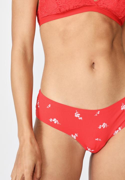 Cotton On - Lily lace brasiliano briefs- red