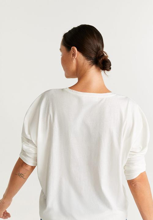 MANGO - T-shirt revo - cream