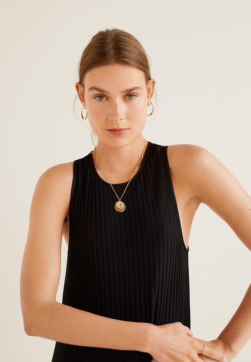 MANGO - Canal ribbed dress - black