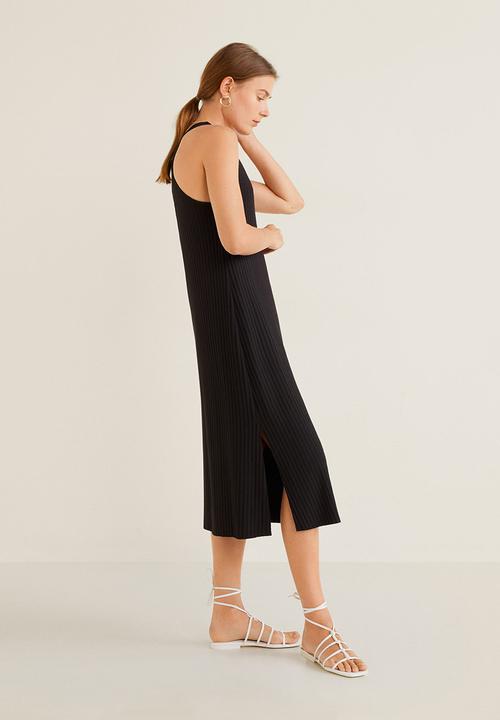 MANGO - Canal ribbed dress - black