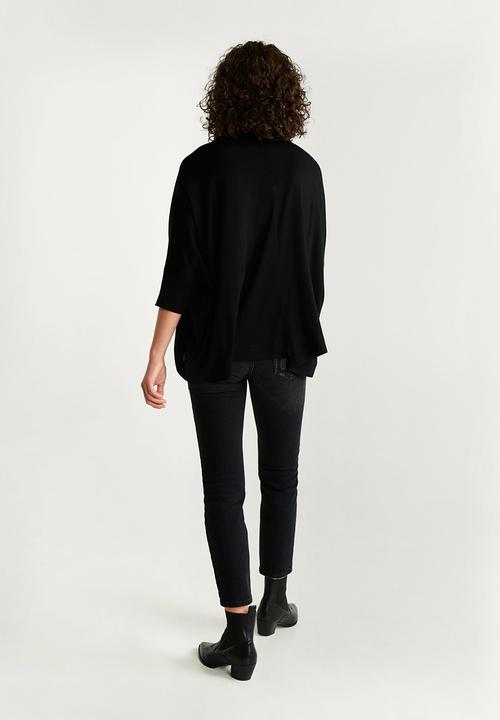 MANGO - T-shirt overbim - black