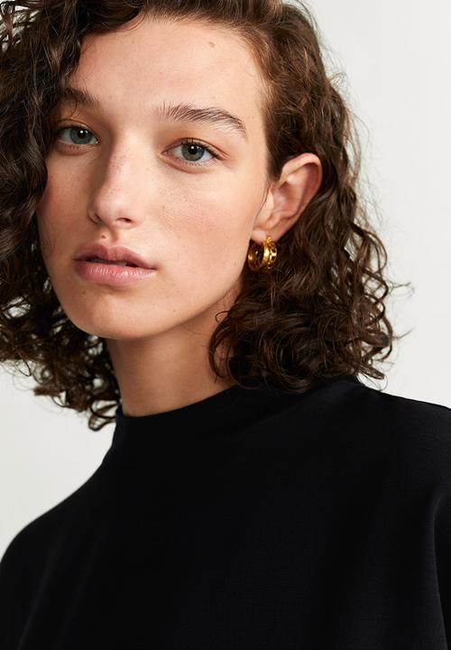 MANGO - T-shirt overbim - black