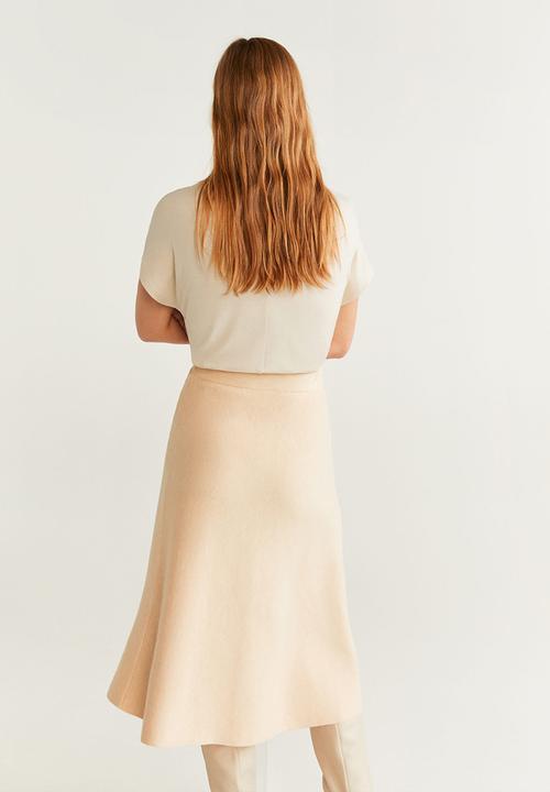 MANGO - T-shirt satin - beige