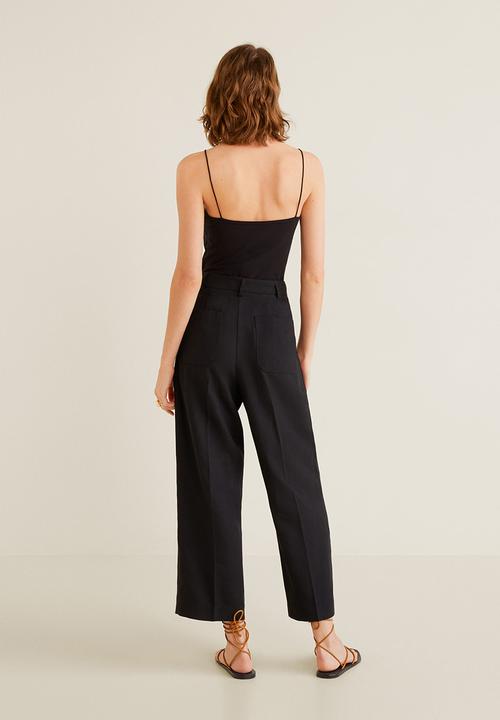 MANGO - Essential cotton top - black