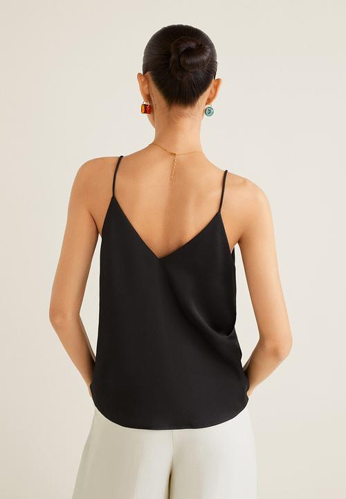 MANGO - Thin strap cami - black