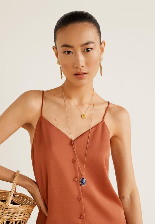 MANGO - Thin strap cami - rust