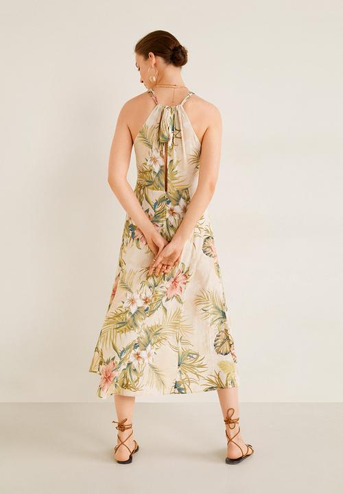 MANGO - Halter neck dress - beige